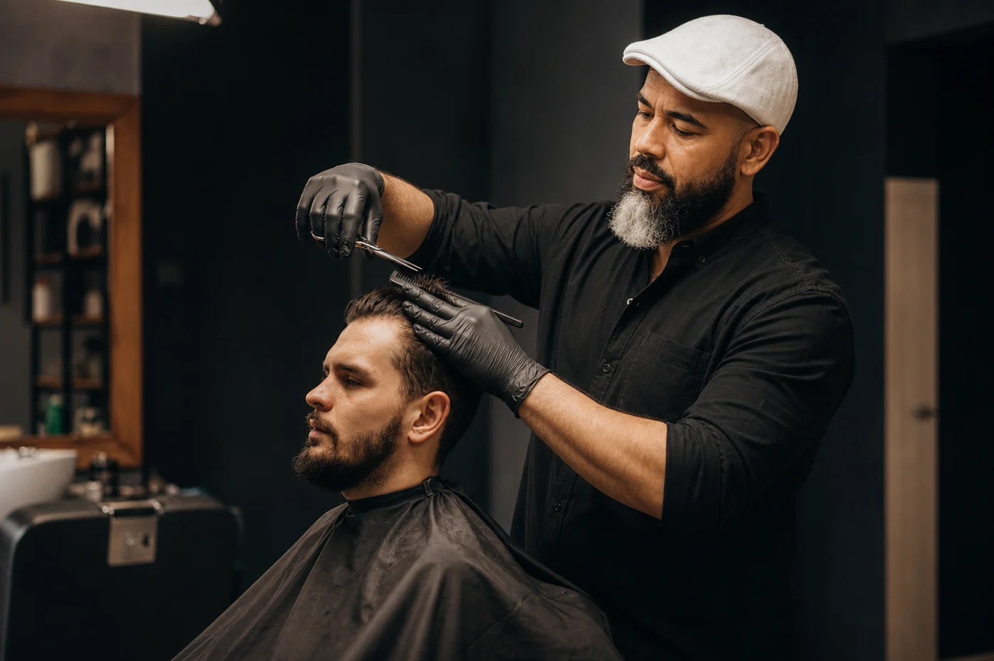 Klaudio Tudes atendendo um cliente