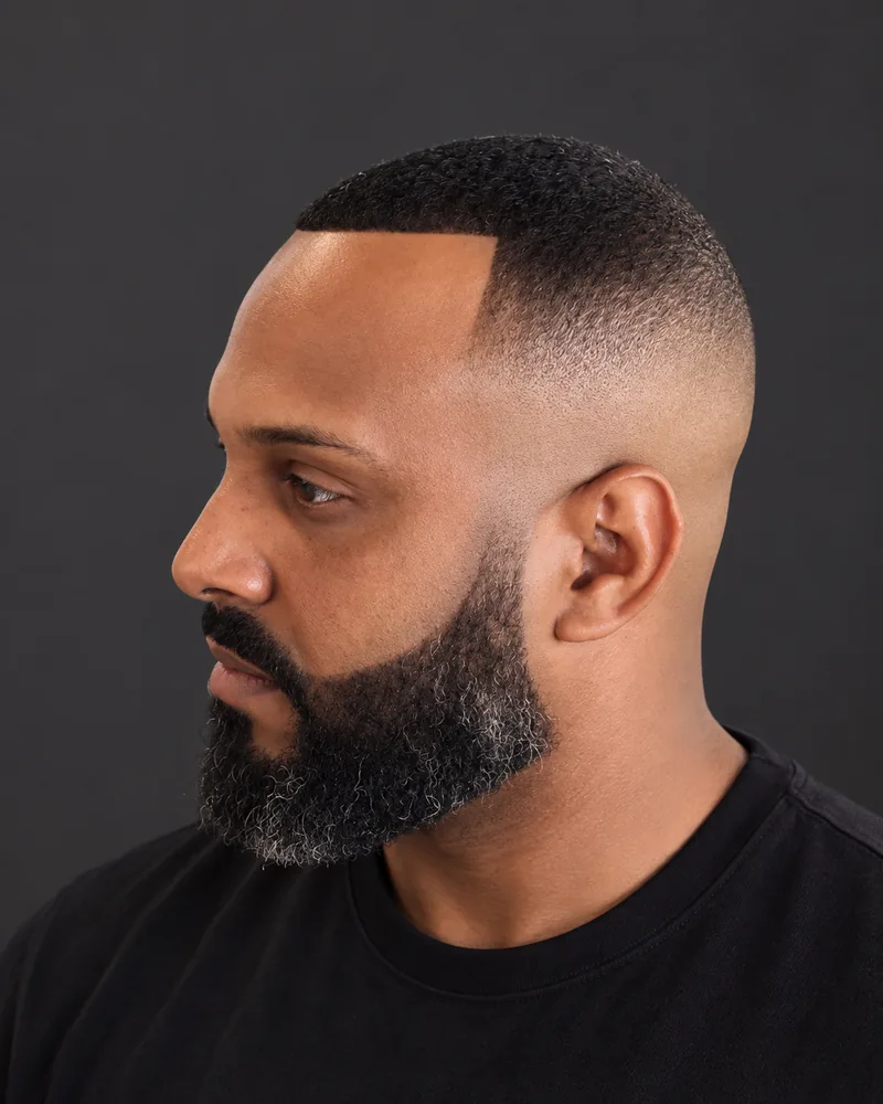 Inspiração ilustrativa de degradê e barba criada com IA